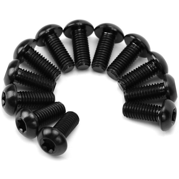 12 stk. Cykel Skivebremse Rotor Skruer Titanium Legering Cykel Skrue Tilbehør M5x12mm Sort