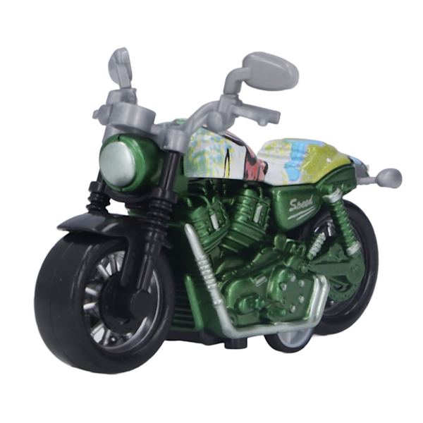 Mini Motorcycle Model Alloy High Simulation Promote Coordination Pull Back Motorcycle Toy for Kids Green