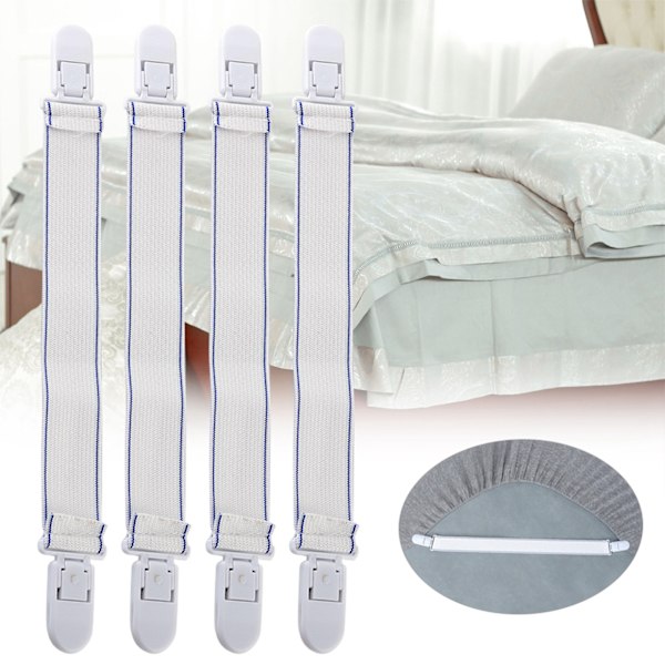 4 stk Multifunksjonelle Lakens Klips Grippers Festesystem Madrassholder Klesklyper
