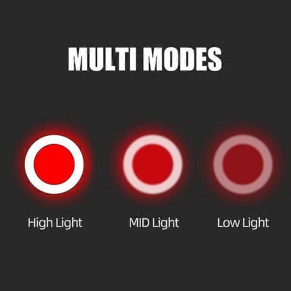 【LD】Sykkelbaklys Flere Lysmoduser Modeller USB-lading LED Sykkellykt Blits Ta Round