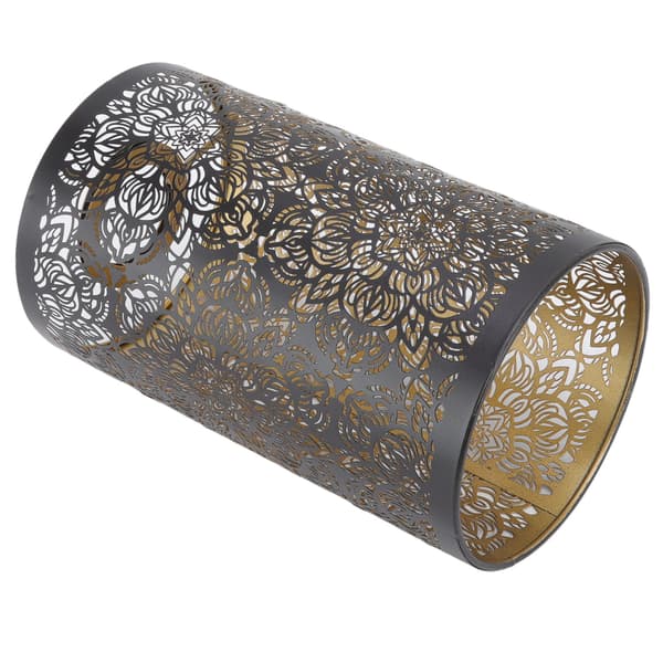 Lampshade Hollow Carving Metal Cylindrical Circular Pattern E27 E26 Detachable Decorative Bedside Table Lamp Shade