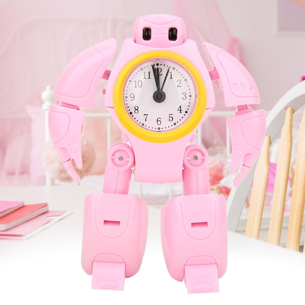 Luovia Mini Elektronisia Muuntautuvia Robot Herätyskelloja Lapsille Lasten Leikki (Vaaleanpunainen)
