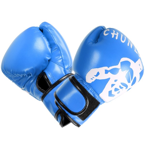 1 Pair Boxing Gloves Sanda Boxglove Kenpo Training Practicing Equipments for Adult Childrenblue
