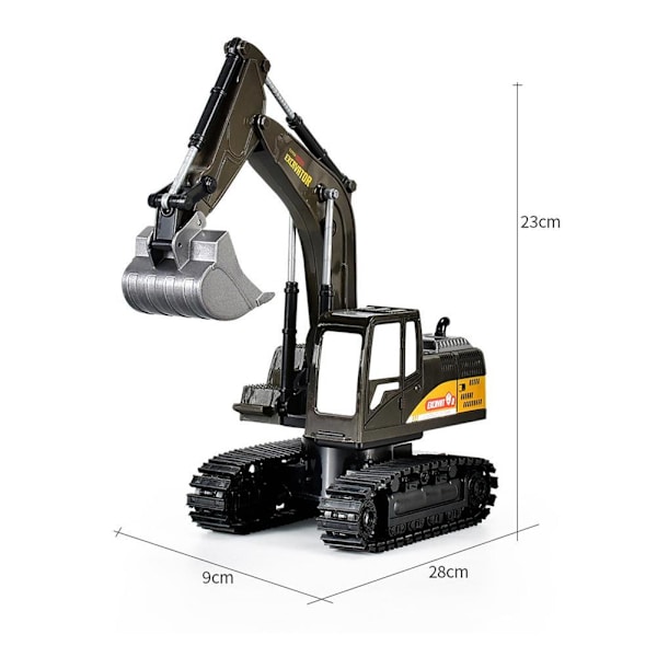Fjärrkontroll Grävmaskin Leksak Byggfordon RC Traktor Lastbilar Leksaker Presenter för pojkar Flickor Barn