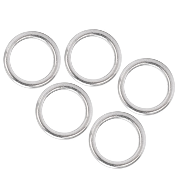 5 kpl hitsattu O-rengas ruostumaton teräs merikvaliteetti pyöreä rengas purjehdukseen sukellukseen matkatavaroiden 4x20 mm