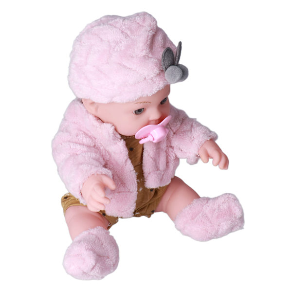 Realistisk Reborn Baby Doll Mode 12in Tvättbar vit flicka mjuk kroppsleksak för barn FödelsedagspresentQ12G-003C-026 Rosa