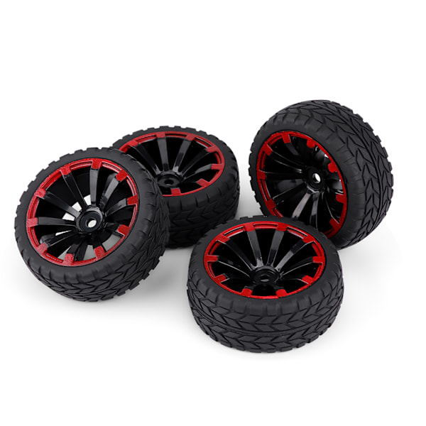 4 stk Dekk Gummi Dekk Racing Offroad Felg for RC 1:10 Bildeler (kornmønster)