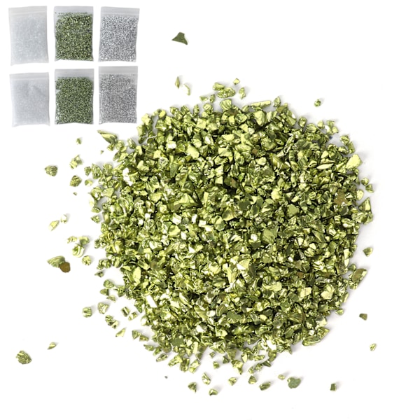 Krossat glas oregelbundet mögelfyllmedel Glitter för Nail Art Craft Vas Filler Gör själv smycken Göra dekoration