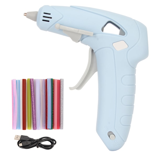 Varm Lim Smelter 10W Hurtig Opvarmning Ergonomisk Håndtag USB Opladning Varm Lim Smelteværktøj med 30 Stænger til Håndarbejde DIY