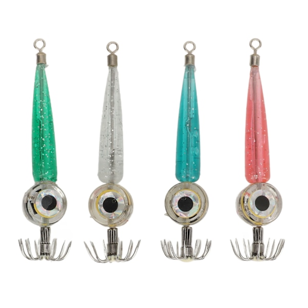 4 stk LED Fiske Lures Lys Gløder i Mørket Under Vann Fiske Lures Lys undervannslampe med krok