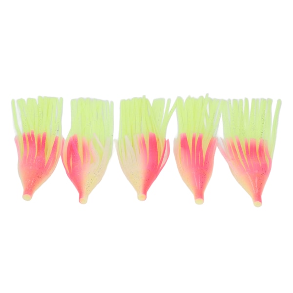 5 stk. Blæksprutte Blødt Agnsdyr Lysende 20cm Tyk PVC Skørt Fiskeri Lokkemad Til Fiskeri Udendørs Pink