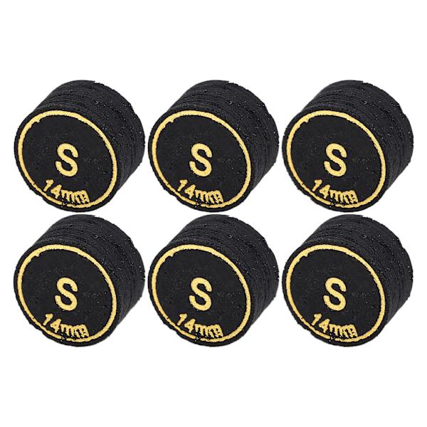 6 kpl Pool Cue -kärjet Ammattimainen Monikerroksinen Biljardi Pool Cue -kärjet Vaihto Pool Cue ja Snooker 14mm S