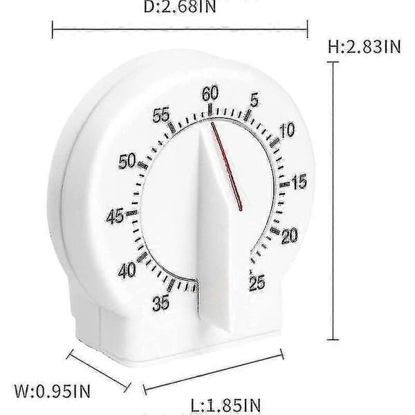 Kjøkkentimer, lettlest mekanisk timer for 60 minutter