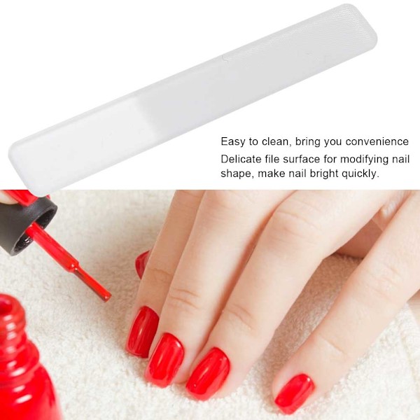 Professionell Nanoglas Nagelfil Nagelbuffert Slipning Buffning Polerremsa ManikyrverktygQuadrangle Nagelfil