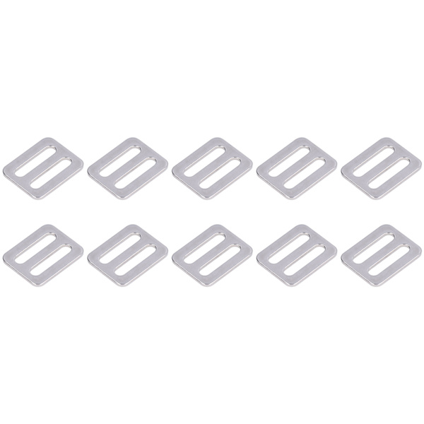 10 st justerbara spänne Fästelement rostfritt stål 316 webbing slider för krage remmar