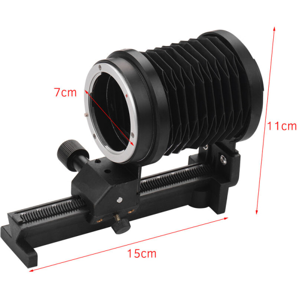 Makroforlængerbælge kompatibel med Sony NEX E-Mount objektivkameraer SLR DSLR-kameraer Fokuseringstilbehør Tilbehør, model: Sort
