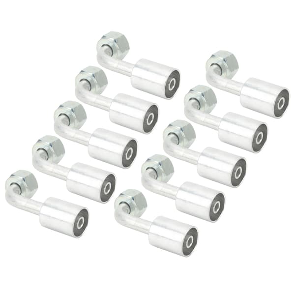 10 stk. Bil Aircondition Vinklet 90° Stik Aluminium Samling Universal Pasform til Biler