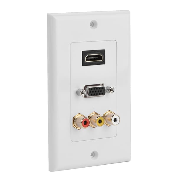 Multifunktions vægpanel med HDMI, VGA og RCA-porte