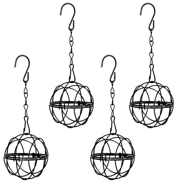 4st Ball Bird Feeders Bird Suet Ball Feeder Fat Ball Feeder Metal Hanging Bird Featers With Hooks For Outdoor Garden