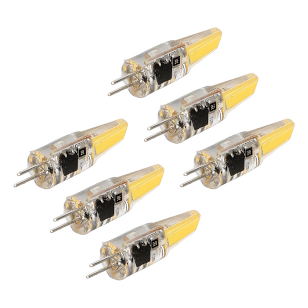 6 stk 6W 500LM G4 Glødepære LED COB Silikon Gel Energibesparende Glødepære til Loftlampe Vægslampe Bordlampe 220V Varmt Hvid