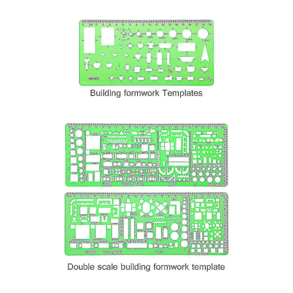 Arkitektonisk ritningsmallset - 6 delar