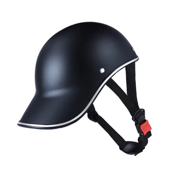 Motorcycle Baseball Style Helmet Breathable Adjustable Lightweight ABS Plastic Black