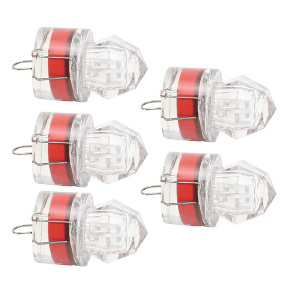 5 st Fiskedragljus Diamantform LED Korrosionsbeständighet Autoöppning Blinkande basdrag Ljusröd