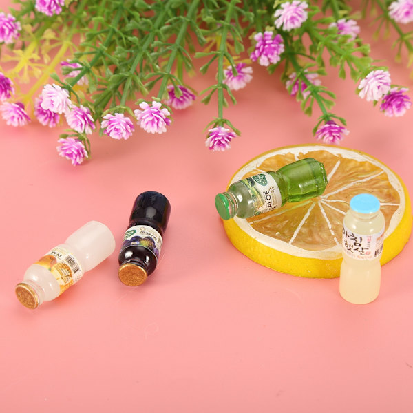 4 stk/sæt Dukkehuse lille miniature 1:12 Juiceflaske Bar Køkken Dekoration