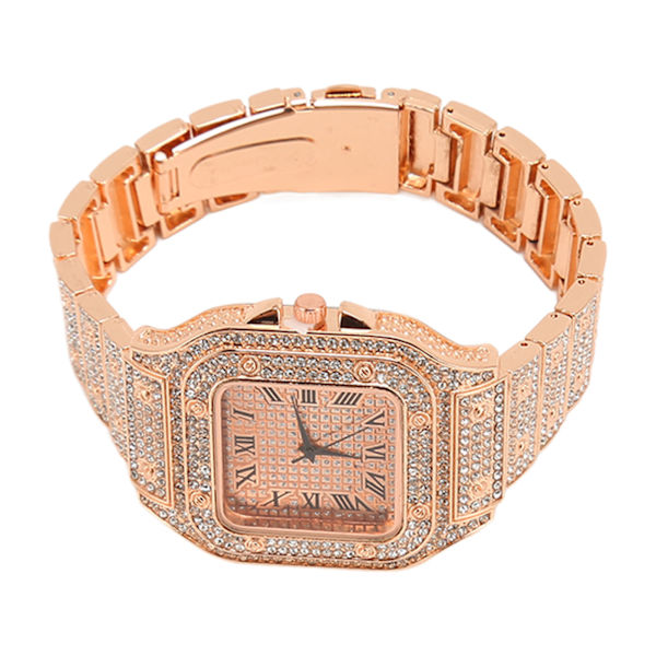 Quartz Rhinestone Ur Modeleg Legering Præcis Tid Business Rhinestone Ur til Daglig Brug Guld