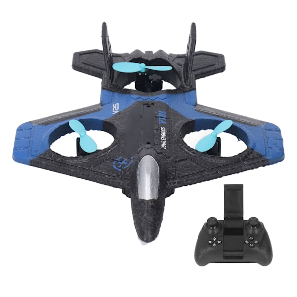 V25 Stunt-lentokone UAV Kaukosäädin Lentokone Leikkilentokone Sopii yli 14-vuotiaille lapsille Sininen 2 Akkua