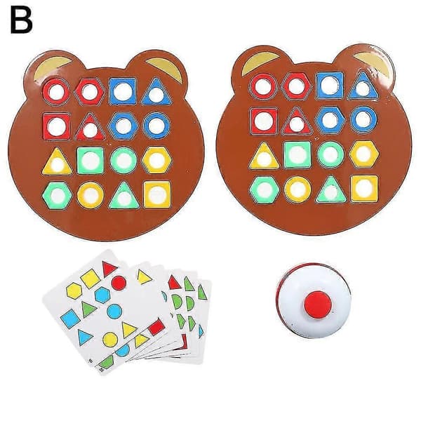 Formtilpasningsspill Farge Sensorisk Pedagogisk Leketøy Barnepuslespill Geometrisk B 2 Player