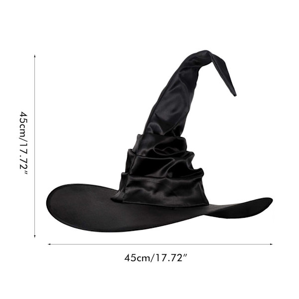3 st Halloween Häxhattar Svart Spindel Fladdermus Häxhatta Stora Ruched Hattar Kvinnor Kostymtillbehör för Halloween Cosplay Party