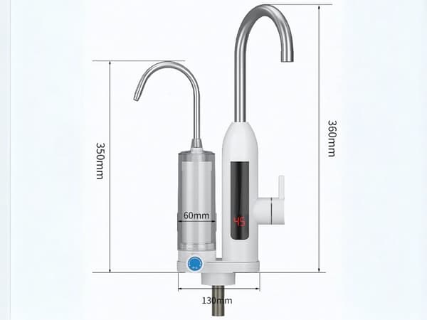 Vandvarmer 3000 W - Vandhane med LCD-display 1476