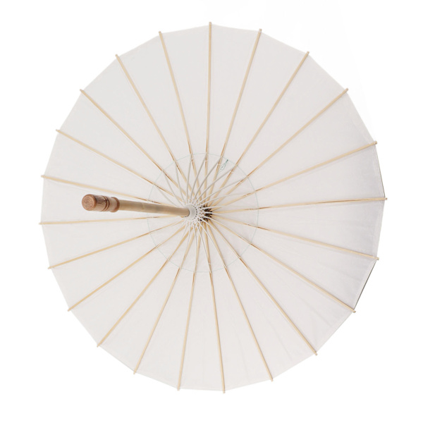 Lasten paperi sateenvarjo bambu ja paperi kiinalainen tyyli Elegantti valkoinen DIY paperi sateenvarjot koristeluun 83 cm/32,7 tuumaa