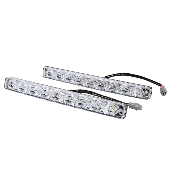 2 stk Hvite 9-LED Lange Strimler Dagkjørelys DRL Bil Tåkelys Dagkjøring