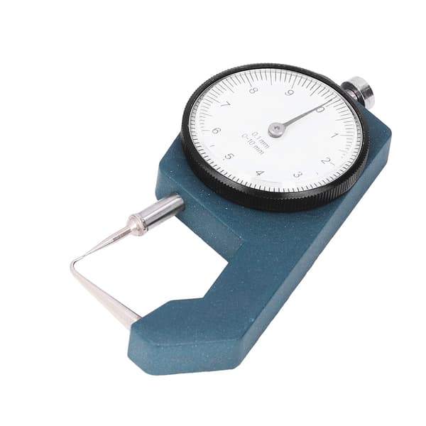 Dial Thickness Gauge Curved Tip Head 0 to 10mm Range 0.1mm Resolution Round Measuring Tool