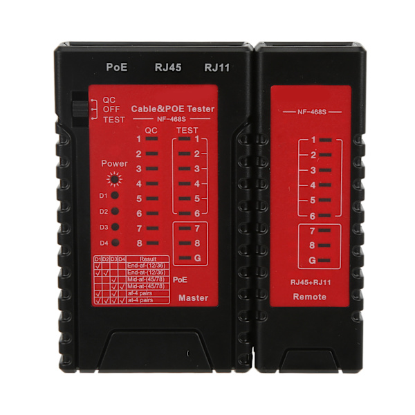 NOYAFA NF-468S nettverkskabeltester med spenningsavbrudddeteksjon Telefonkabeltester