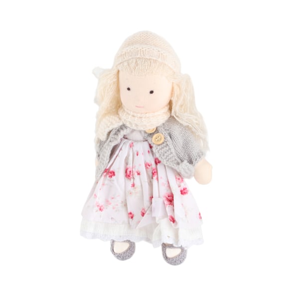 Waldorf Doll Handgjord bomullsdocka Söt fylld plysch flickdocka Baby Doll Dress Up Leksaker