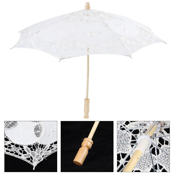 Mini Spids Paraply Bryllup Brud Parasol til Pige Fest Dekoration Dans Fotografi Prop Beige