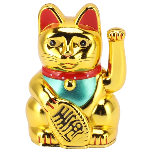 4 tommers Lykkekatt Dekor Hånd Vinker Velkommen Katt for Hjem Skrivebord Prydnad Gave Guld