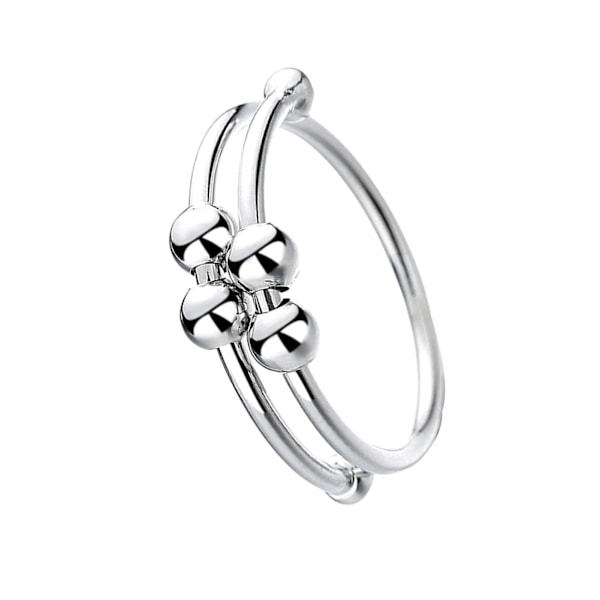 2 stk Fidget Ring Guld og Sølvlegering Reducer Angst Afslap Sinne Åbne Perler Ringe Kvinder Finger Tilbehør