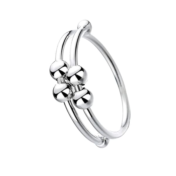 2 stk Fidget Ring Gull og Sølvlegering Reduser Angst Slapp Av Sinne Åpne Perler Ringer Kvinner Finger Tilbehør