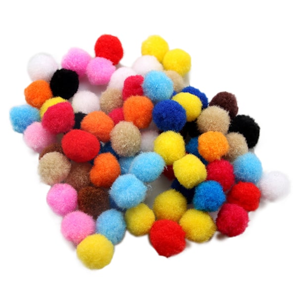 100 stk Mix Størrelse Mix Farve DIY Håndværk Farverige Mini Fluffy Pom Poms Bolde Bryllup Hjemindretning