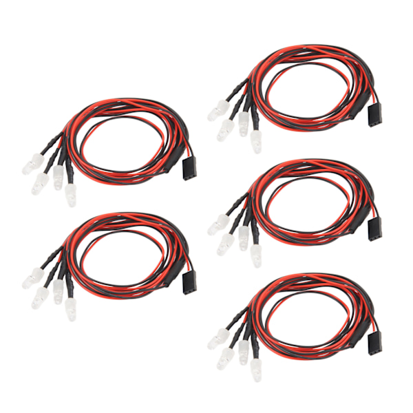 5 kpl RC-auton LED-valokitti 5 mm punaiset LED-helmet Traxxasille, Hsp:lle, Redcatille, Axial Scx10:lle, D90:lle, Hpi RC-autoille