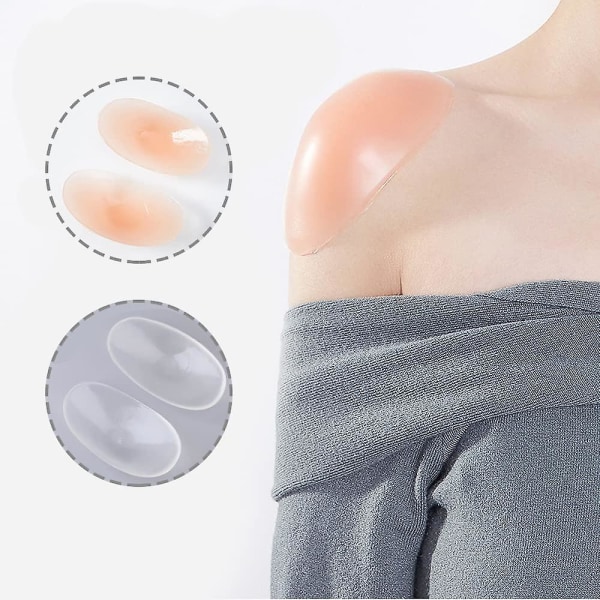 4 par skulderputer Myke anti-skli selvklebende usynlige skulder push-up puter selvklebende skulderforsterker for kvinnelig mann