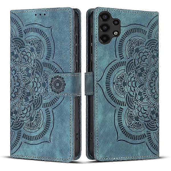Mandala Präglat Retro Frostat Läderfodral Blått Blue For Samsung Galaxy A13