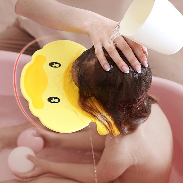 Baby Shower Justerbar Shampoo Vask Hårbeskyttelseshat Vandafast Hørebeskyttelse Badehat