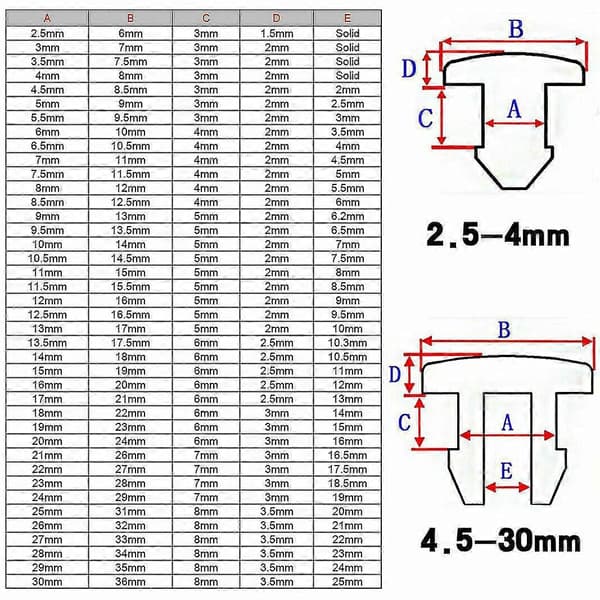Silikonegummi snap-prop 2,5 mm~30 mm sorte endepropper til rør 50 Pcs A 2.5mm