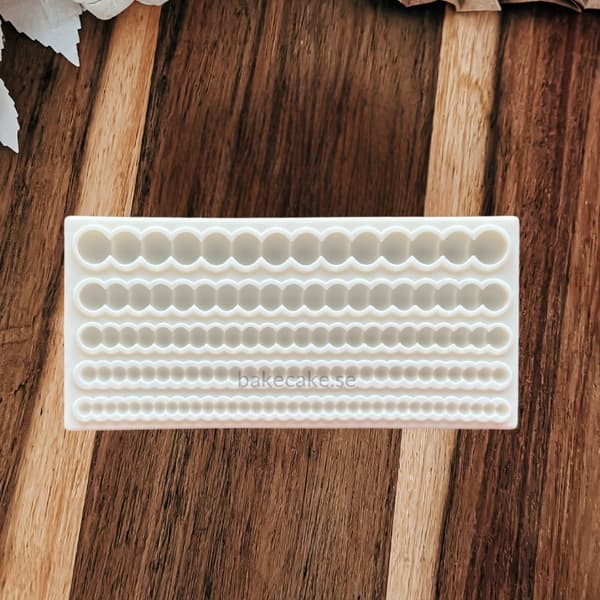 Perle | Perlekant Silikoneform – MultiStørrelse Perlestrimler Fondantform