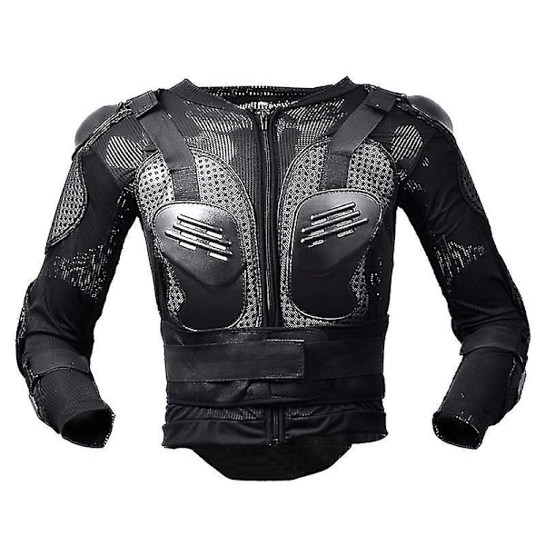 Street Motocross Full Body Armor Jakke med Rygbeskyttelse til Mænd - Sort